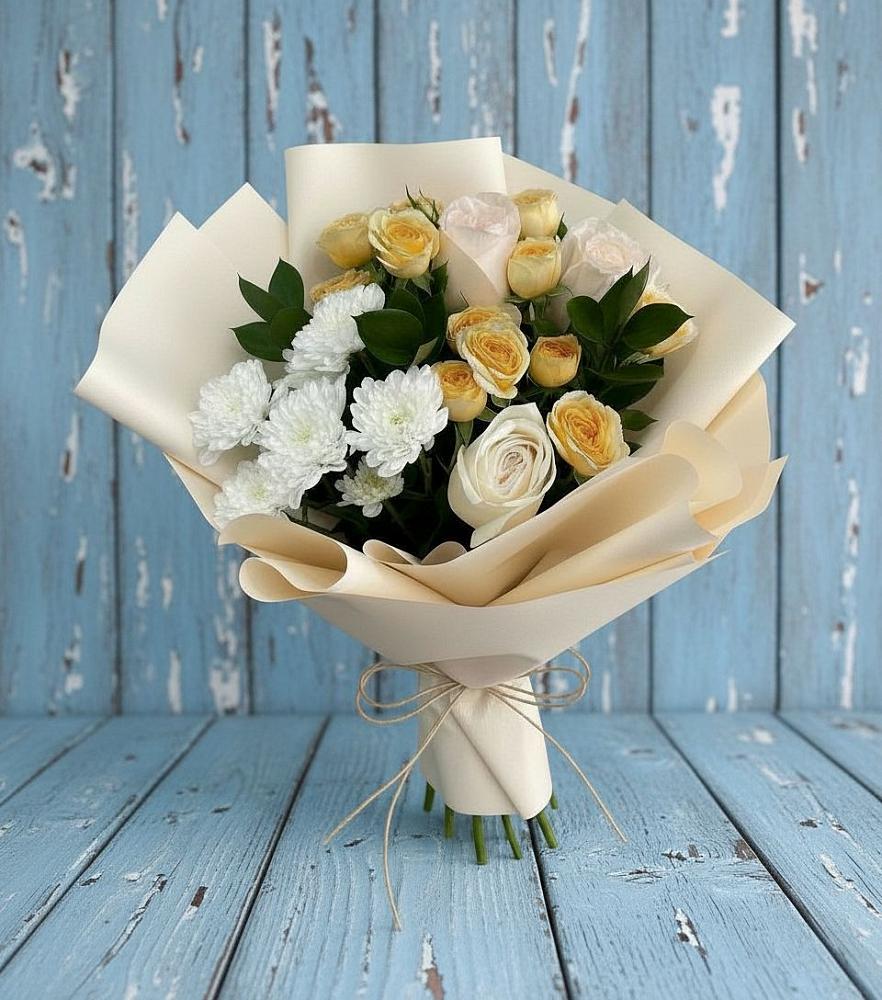 Букет цветов из: Розы и Хризантемы в Туже