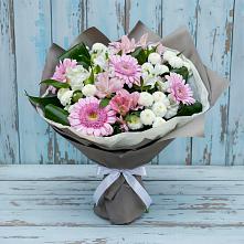 Букет цветов из:  Герберы, Альстромерии и Хризантемы #REPLACE_PRED# Туже