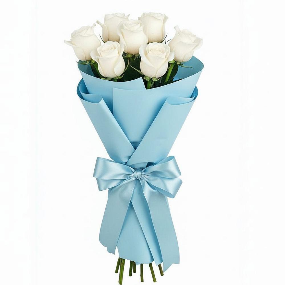 Букет 7 белых роз Проуд в Туже