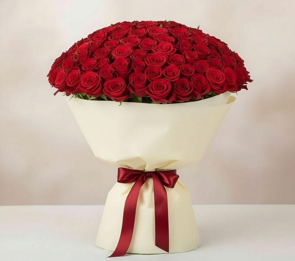 Букет 101 Красная роза Милано в Туже