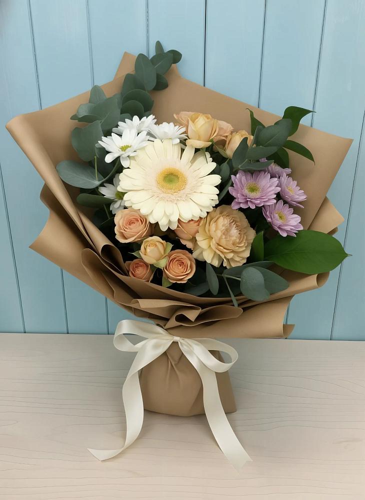 Букет цветов из: Герберы и Хризантемы в Туже