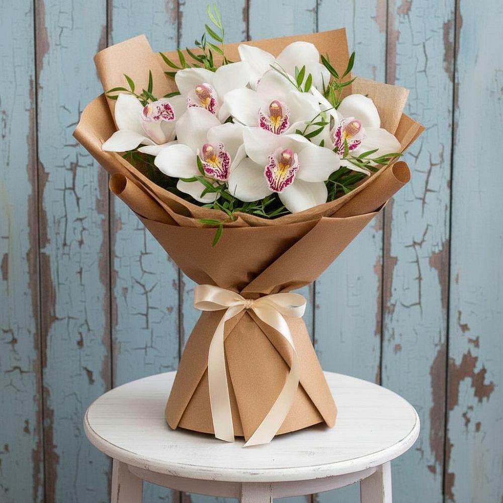 Букет цветов из: Орхидеи и Розы в Туже