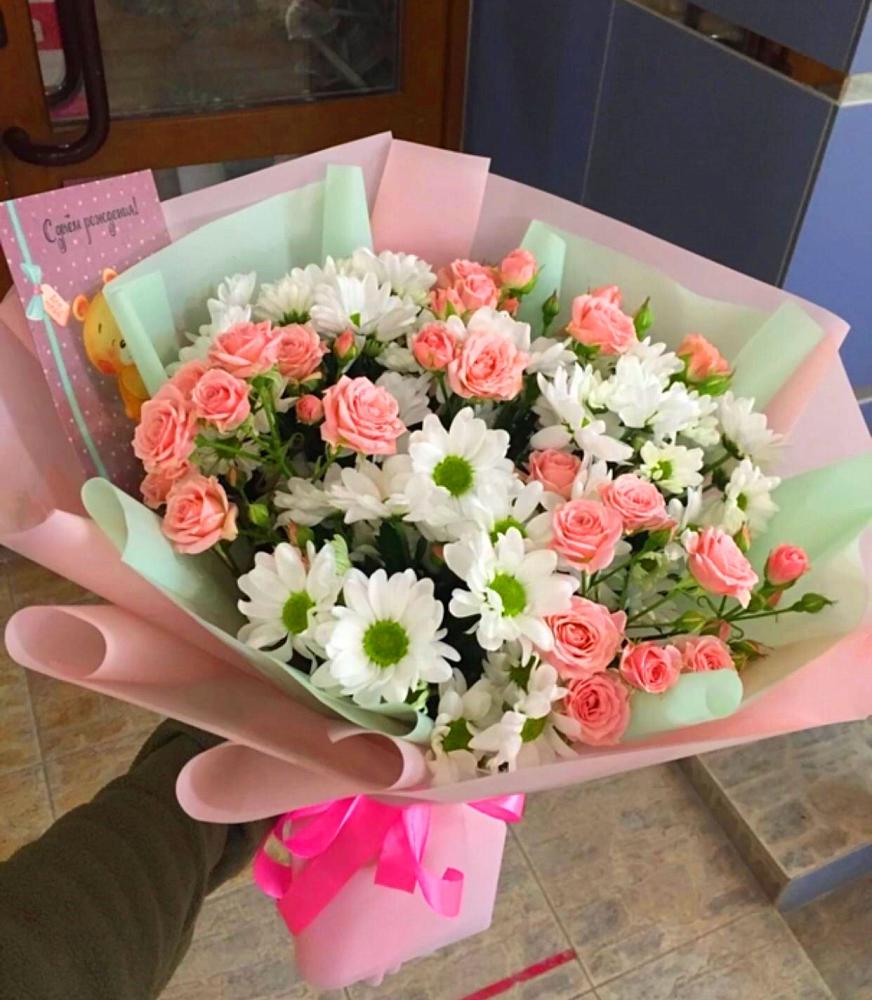 Букет цветов из: Розы и Хризантемы в Туже