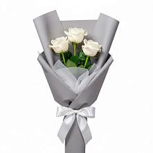 Букет 3 белые розы #REPLACE_PRED# Туже