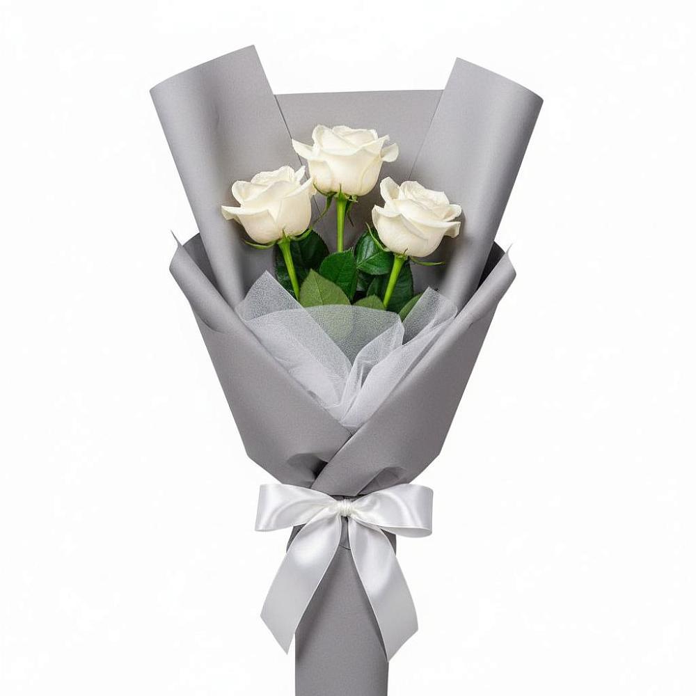Букет 3 белые розы в Туже