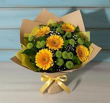 Букет цветов из:  Герберы и Хризантемы в Туже