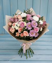 Букет цветов из:  Хризантемы, Розы и Альстромерии в Туже