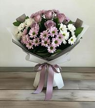 Букет цветов из:  Хризантемы и Розы в Туже