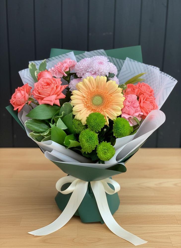 Букет цветов из: Гвоздики, Розы, Герберы и Хризантемы в Туже
