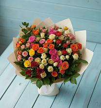 Букет Микс из разноцветных кустовых роз #REPLACE_PRED# Туже