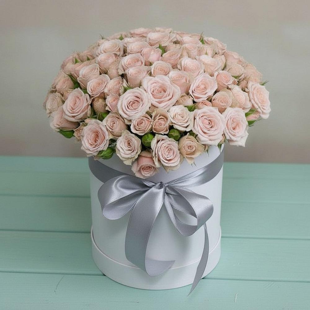 Цветочная композиция из Розы в шляпной коробке в Туже